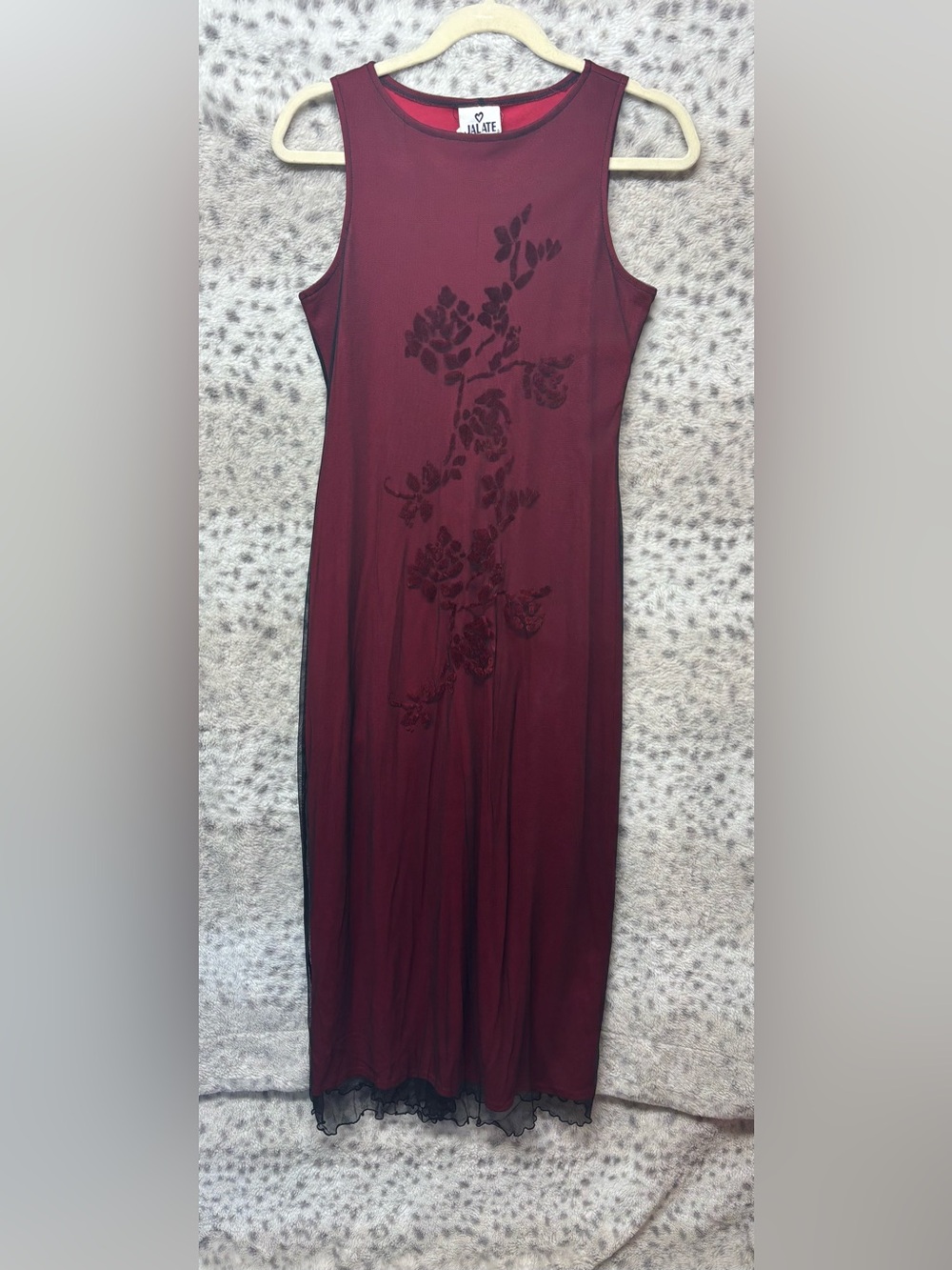 VINTAGE 90s JALATE MESH OVERLAY MAXI DRESS